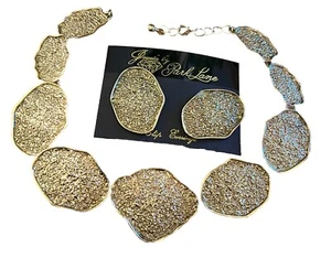 Z Vintage Park Lane gold necklace Clip On earring set Chunky Pebble New Tags B#1 - Picture 1 of 4