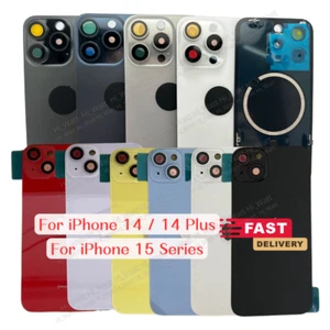 Lot Coque Arrière Gros Trou pour iPhone 15 Pro Max/15/14/Plus Vitre Arrière Remplacement - Photo 1 sur 4