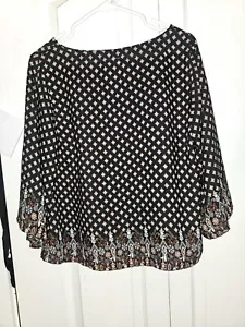 Women's Annabella 3/4 Sleeve Semi Sheer Blouse Medium - Foto 1 di 6