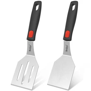 Small Stainless Steel Spatula Set 2 Pieces Metal Spatulas for Kitchen Use Sol... - Picture 1 of 6