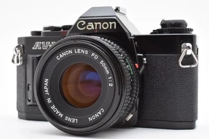 [Ecc+5] Fotocamera Canon AV-1 Nera Testata + NFD 50mm f2 SLR 35mm Pellicola dal GIAPPONE - Foto 1 di 24
