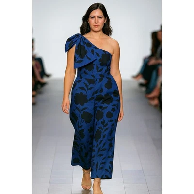 Mono Kate Spade Target para mujer talla 14 azul negro floral un hombro Foto 1 de 4