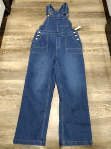 Women's Casual Stretch Adjustable Denim Bib Overalls Jeans Pants Jumpsuit Size L - Picture 1 of 13