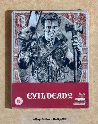 EVIL DEAD 2 - UK EXCLUSIVE 4K UHD + BLU RAY STEELBOOK - NEW & SEALED - Image 1 of 4