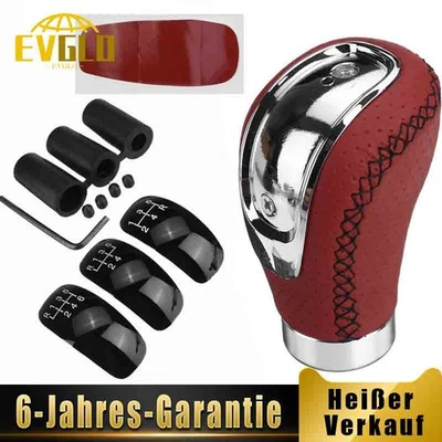 Leder Auto Manueller Schaltknauf 5 6 Gang Schalthebel Universal Mit 3 Adaptern  - Bild 1 von 4
