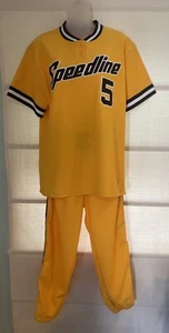 VTG 90’s Speedline Women’s Gold/Black Baseball Uniform Jersey & Pant Size L NWT - Picture 1 of 17
