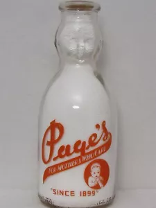 TRPQCT Page Botella de Leche Lácteos Pittsburgh PA ALLEGHENY CO BABYTOP CREMA TOP V#1 - Imagen 1 de 2