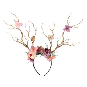 Christmas Antler Headband Funny Headdress Elk Hair Decor Accessories - Picture 1 of 7
