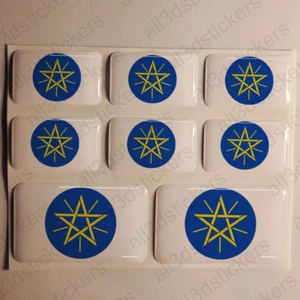 Adesivi Etiopia Adesivo Emblema Stemma Etiopia Resinati 3D Resinato Resine Auto - Picture 1 of 1