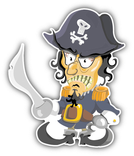 Pirate Cartoon Costume Kids Car Bumper Sticker Decal 4" x 5" | eBay