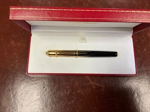 STYLO CARTIER MINI DIABOLO FLAMES RED RUBIS FOUNTAIN PEN 18K SOLID GOLD EXC RARE - Picture 1 of 10
