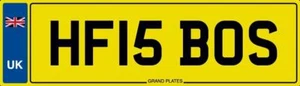 HF IS BOSS NUMBER PLATE INITIALS CAR REG HF15 BOS FEES PAID HARRY HARVEY HENRY - Picture 1 of 3