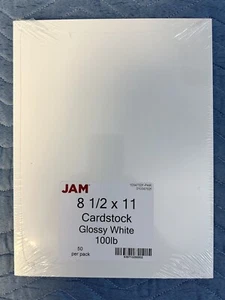 Cardstock 80 lb. Papier, 8,5" x 11", weiß glänzend, 50 Blatt/Packung (01034702F) - Bild 1 von 1