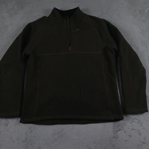 Smartwool Sweater Mens Large Green 1/4 Zip Wool Blend Pocket Outdoor Pullover - Picture 1 of 8