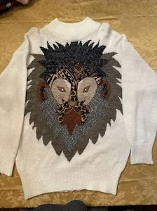 Mariea Kim Knit Lion Sweater size XL - Picture 1 of 5