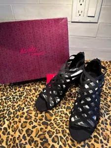 Nuevas sandalias negras cómodas Deflex talla 8.5 estilo Trista tacón grueso correa cremallera - Imagen 1 de 4