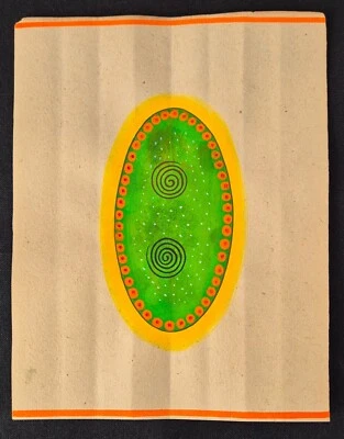 PINTURA LINGAM SERPIENTE TANTRA SOBRE PAPEL ANTIGUO HECHA A MANO INTERESANTE SHIVA LINGAM. Foto 1 de 2