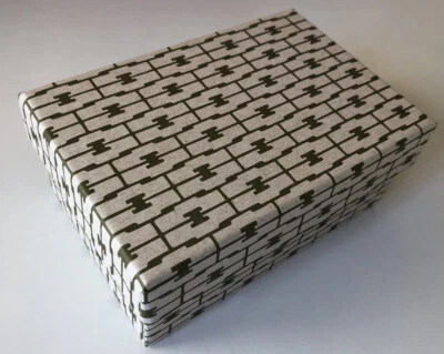 DECORATIVE COLORFUL GIFT/STORAGE BOX, Recycled paper - SM Butcher Block/Gold - Image 1 of 4