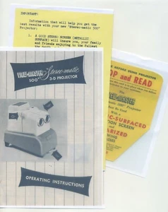 Copy Instruction Manual and Inserts for Stereo-Matic 500 View-Master Projector - Picture 1 of 1
