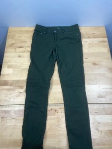 Prana Brenna Moto Pants Womens 2 Green Nylon 5 Pocket Skinny Leg Stretch #9395 - Picture 1 of 9