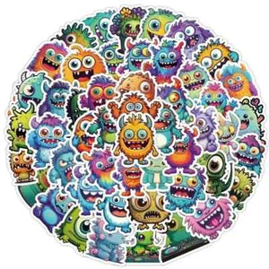 Sticker Set Nr 11 - Vinyl kleine Monster Aufkleber Wiederverwendbar - Bild 1 von 7
