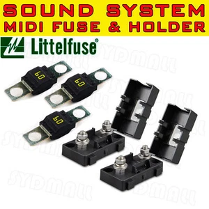 3 PIEZAS FUSIBLES DE PERNO MIDI 60AMP + 2 SOPORTES PARA BATERÍA DUAL Y MEGA SISTEMA DE SONIDO - Imagen 1 de 4