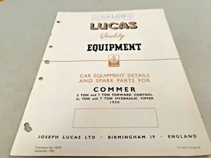 1950 COMMER  TRUCKS -   LUCAS EQUIPMENT Parts Book  - Picture 1 of 2