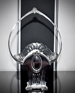 Cesta interior de dulces WMF excepcional Art Nouveau chapada en plata y vidrio de cristal - Imagen 1 de 12