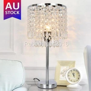 Crystal Bedside Light Room Table Desk Lamp Stainless Steel Base 220V Morden Deco - Picture 1 of 10