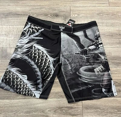 NWT Raven Fightwear Elements Wind Black Fight Shorts Size 48 MMA Boxing Grapple - Image 1 of 4