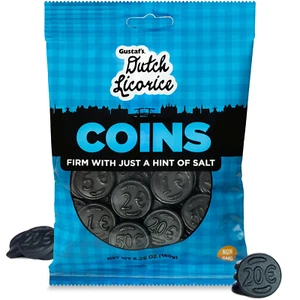 Gustaf'S Salted Dutch Licorice Coins - 5.2Oz Bag - Salted Black Licorice Coins - - Picture 1 of 12