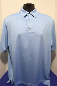 FootJoy Golf Polo Powder Blue/White Stripes Medium Polyester/Spandex nice! - Picture 1 of 9