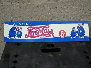 Vintage Pepsi Cola Embossed Metal Sign Keystone Cops 21.75x5.25 New - Picture 1 of 2