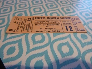 Evansville purple aces basketball 1977 year of plane crash basketball ticket - Picture 1 of 1