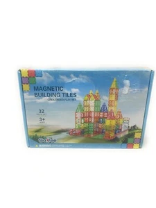 Magnetic Building Tiles Open - Ended Play Set -Multicolor Soyee 32 Piece. NIB - Picture 1 of 7