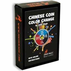 Joker Magic Chinese Coin Color Change instant magic trick, pocket illusion - Picture 1 of 3