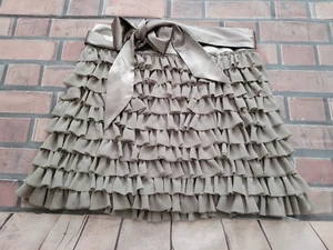 NEXT BEAUTIFUL SILVER GREY RUFFLE BOW MINI SKIRT SIZE 8 - Picture 1 of 3