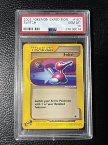 2002 Pokemon Expedition #157 Switch Trainer PSA 10 - Picture 1 of 2