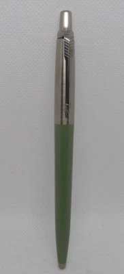 Parker Jotter GRAY/Green?  ball pen--chrome cap--new old stock-made in UK - Image 1 of 3