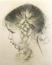 Hedwig von Schlieben 1882 - München / Mädchenportrait / Radierung, handsigniert