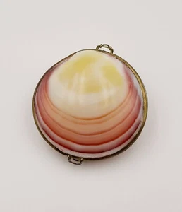 Natural Clamshell Brass Trinket Box - Picture 1 of 4
