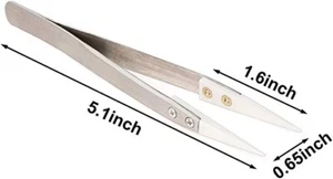 Lot Of 5 Stainless Steel Ceramic Tweezers Heat Resistant Non Conductive - Picture 1 of 4