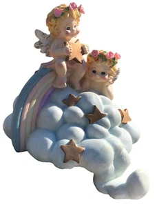Vintage Montgomery Ward Christmas Stocking Holder - 5'' Angels on Clouds - Picture 1 of 5