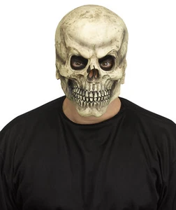 Bone Color Skull Skeleton Overhead Mask Adult Costume Accessory NEW One Size - Picture 1 of 1