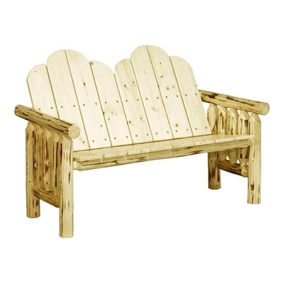 Montana Woodworks 17.5" Handcrafted Transitional Wood Deck Bench in Gold - Image 1 of 4