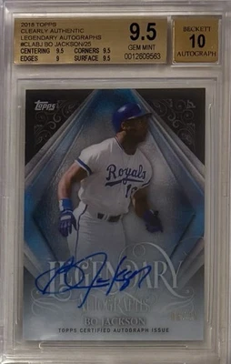 Bo Jackson 2018 Topps Clearly Authentic SP Auto /25 BGS 9.5 10 Royals - Image 1 of 2