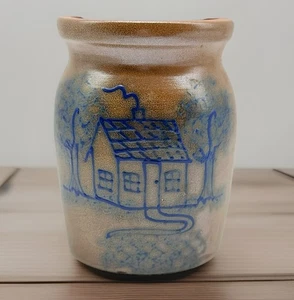 BBP Beaumont Brothers Pottery Stoneware Crock, Cabin Country home decor 5.5 in - Picture 1 of 8