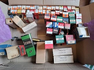 Lot of 81 Various Sizes Radio Tubes UNTESTED & Accessories Tester GE RCA Admiral - Picture 1 of 7