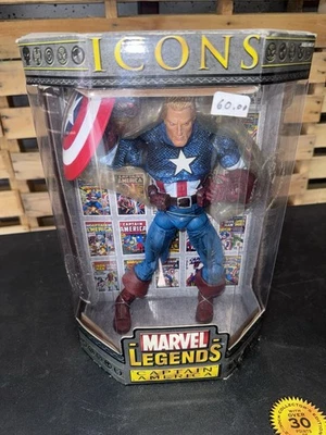 2006 Toy Biz Marvel Legends Icons - Captain America 12" Action Figure + Book NEW - Image 1 of 4