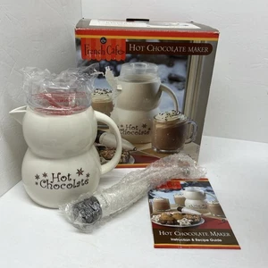 Cioccolata calda caffè francese - pentola in ceramica e mixer a batteria - nuova - Foto 1 di 7